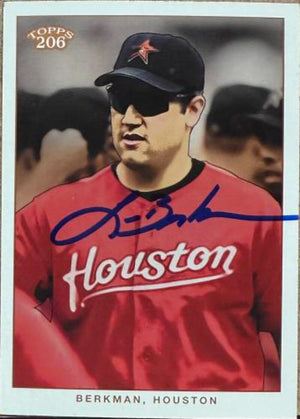 Lance Berkman Signed 2002 Topps 206 Baseball Card - Houston Astros #186