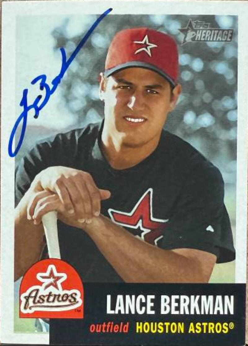 Lance Berkman Signed 2002 Topps Heritage Baseball Card - Houston Astros #250