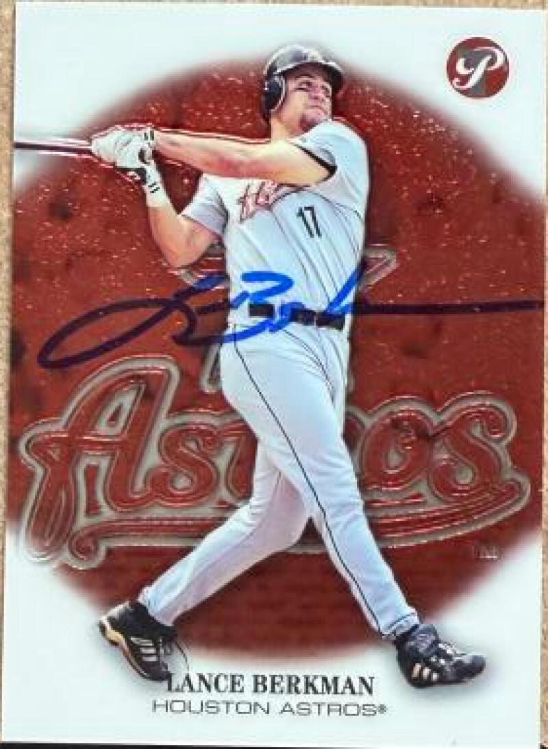 Lance Berkman Signed 2002 Topps Pristine Baseball Card - Houston Astros #74