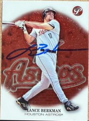 Lance Berkman Signed 2002 Topps Pristine Baseball Card - Houston Astros #74