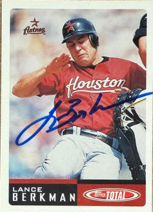 Lance Berkman Signed 2002 Topps Total Baseball Card - Houston Astros #690