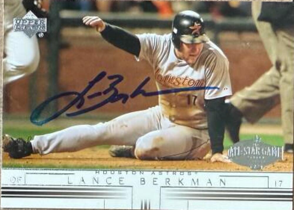 Lance Berkman Signed 2002 Upper Deck Baseball Card - Houston Astros #630 AS