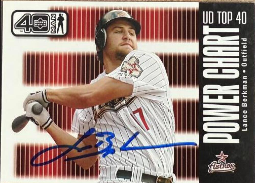 Lance Berkman Signed 2002 Upper Deck 40-Man Baseball Card - Houston Astros #1093 PC