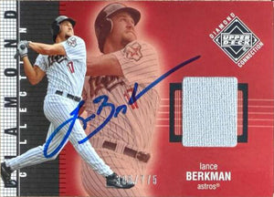 Lance Berkman Signed 2002 Upper Deck Diamond Connection Baseball Card - Houston Astros #204 DC, MEM, SN775