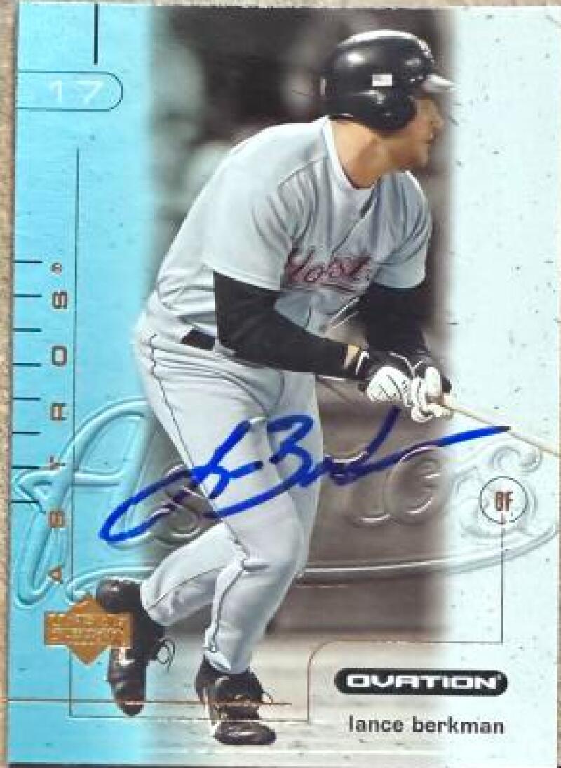 Lance Berkman Signed 2002 Upper Deck Ovation Baseball Card - Houston Astros #30