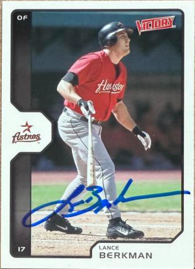 Lance Berkman Signed 2002 Upper Deck Victory Baseball Card - Houston Astros #235