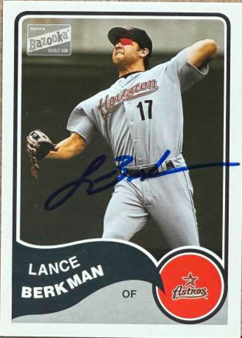 Lance Berkman Signed 2003 Bazooka Baseball Card - Houston Astros #120