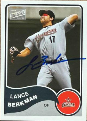 Lance Berkman Signed 2003 Bazooka Baseball Card - Houston Astros #120