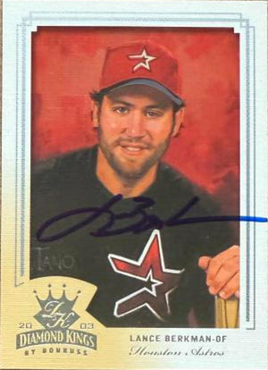Lance Berkman Signed 2003 Donruss Diamond Kings Baseball Card - Houston Astros #104