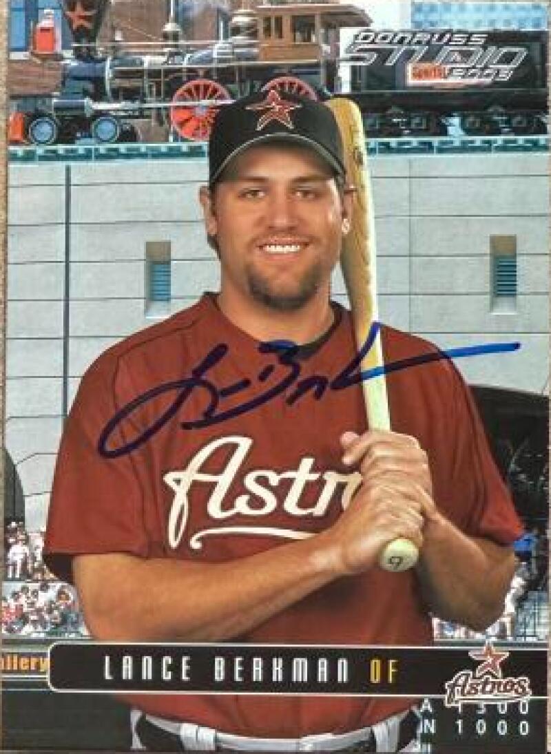 Lance Berkman Signed 2003 Donruss Studio Baseball Card - Houston Astros #132