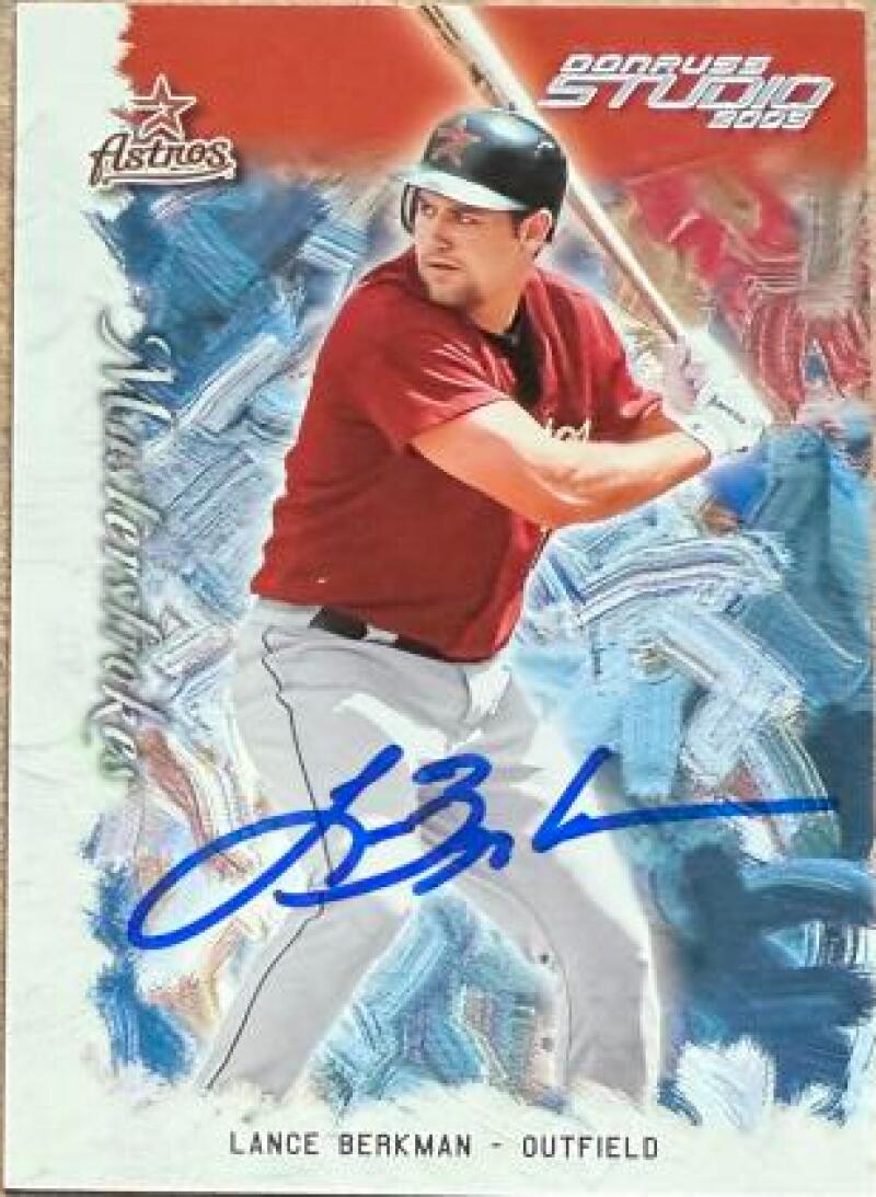Lance Berkman Signed 2003 Donruss Studio Masterstrokes Baseball Card - Houston Astros #MS-16 SN1000