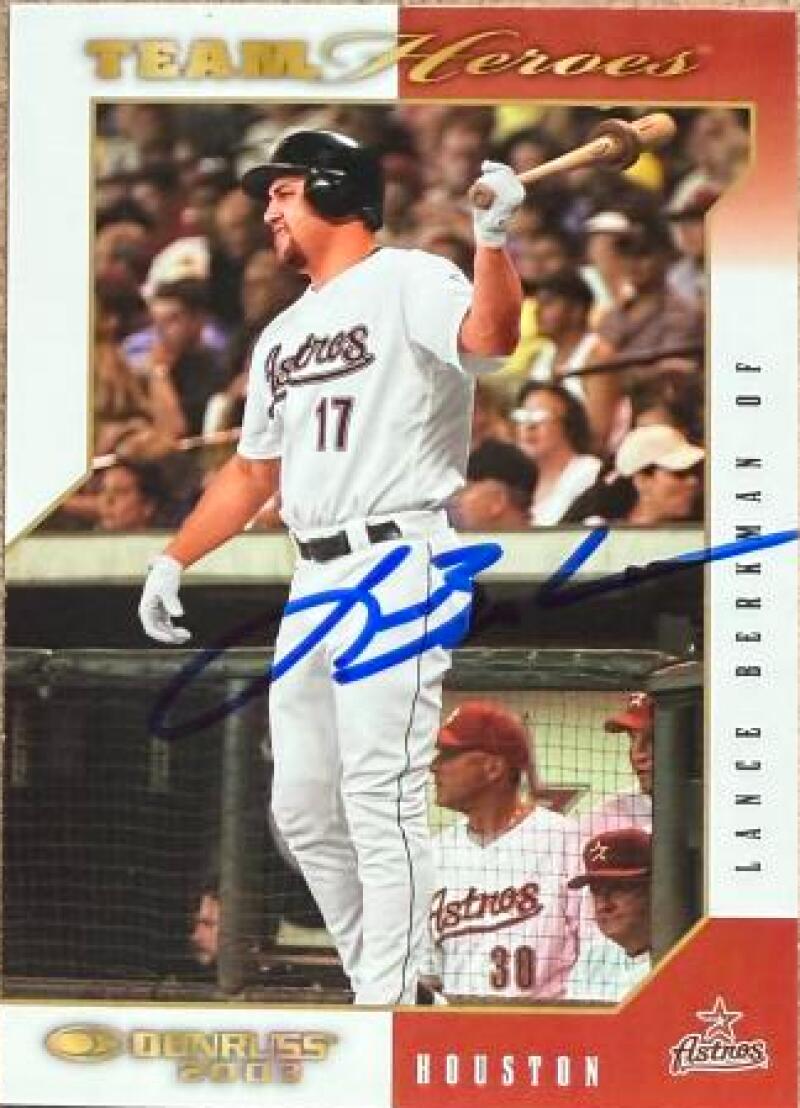 Lance Berkman Signed 2003 Donruss Team Heroes Baseball Card - Houston Astros #221