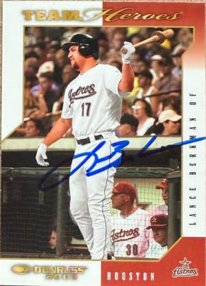 Lance Berkman Signed 2003 Donruss Team Heroes Baseball Card - Houston Astros #221