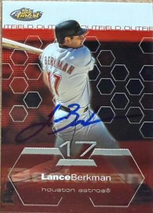 Lance Berkman Signed 2003 Topps Finest Baseball Card - Houston Astros #5
