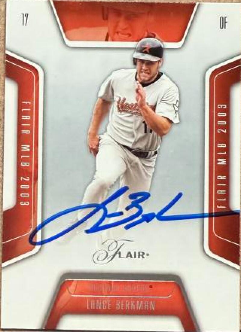 Lance Berkman Signed 2003 Flair Baseball Card - Houston Astros #52