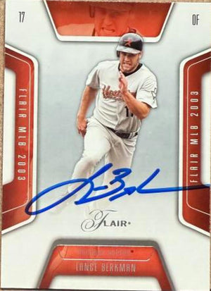 Lance Berkman Signed 2003 Flair Baseball Card - Houston Astros #52