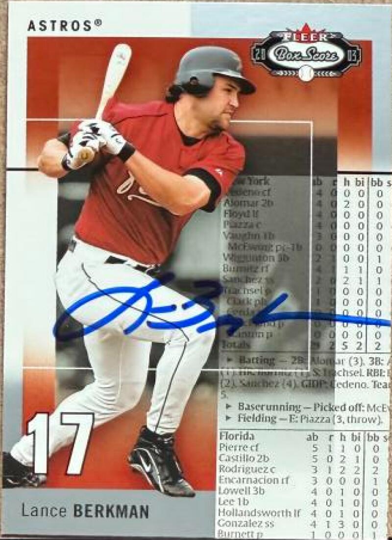 Lance Berkman Signed 2003 Fleer Box Score Baseball Card - Houston Astros #15