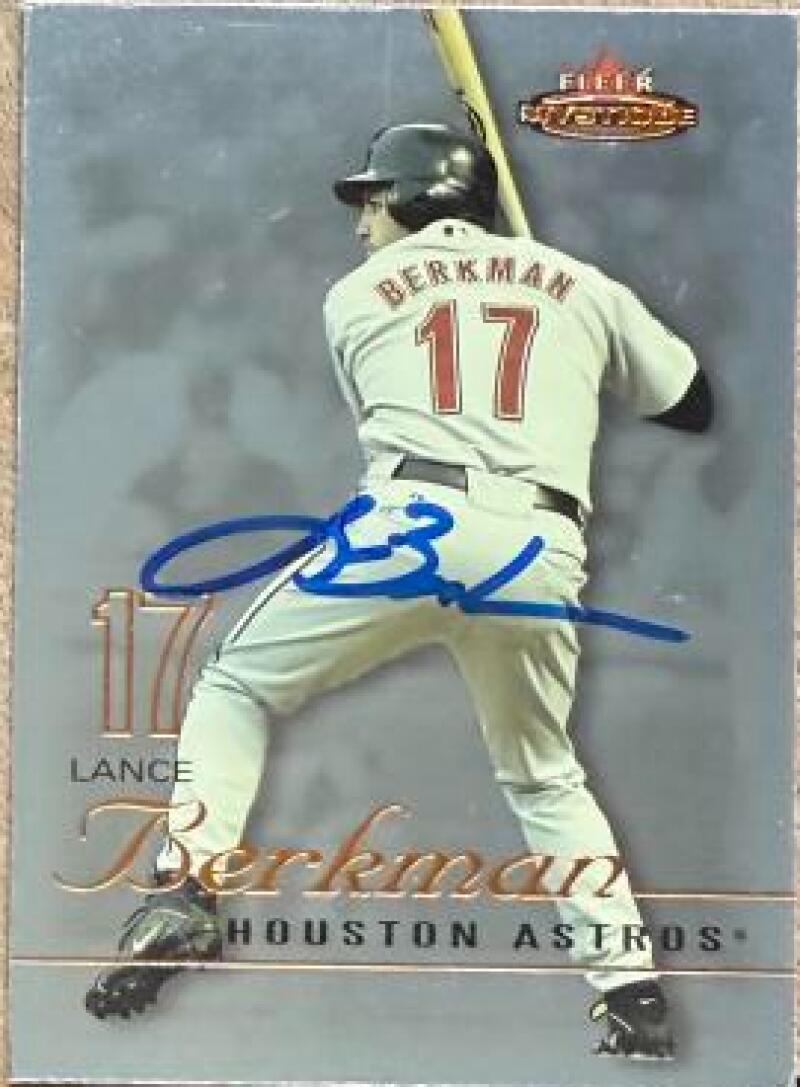 Lance Berkman Signed 2003 Fleer Mystique Baseball Card - Houston Astros #57