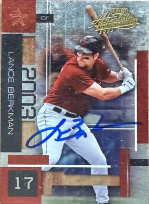 Lance Berkman Signed 2003 Playoff Absolute Memorabilia Baseball Card - Houston Astros #96