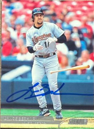 Lance Berkman Signed 2003 Stadium Club Baseball Card - Houston Astros #60