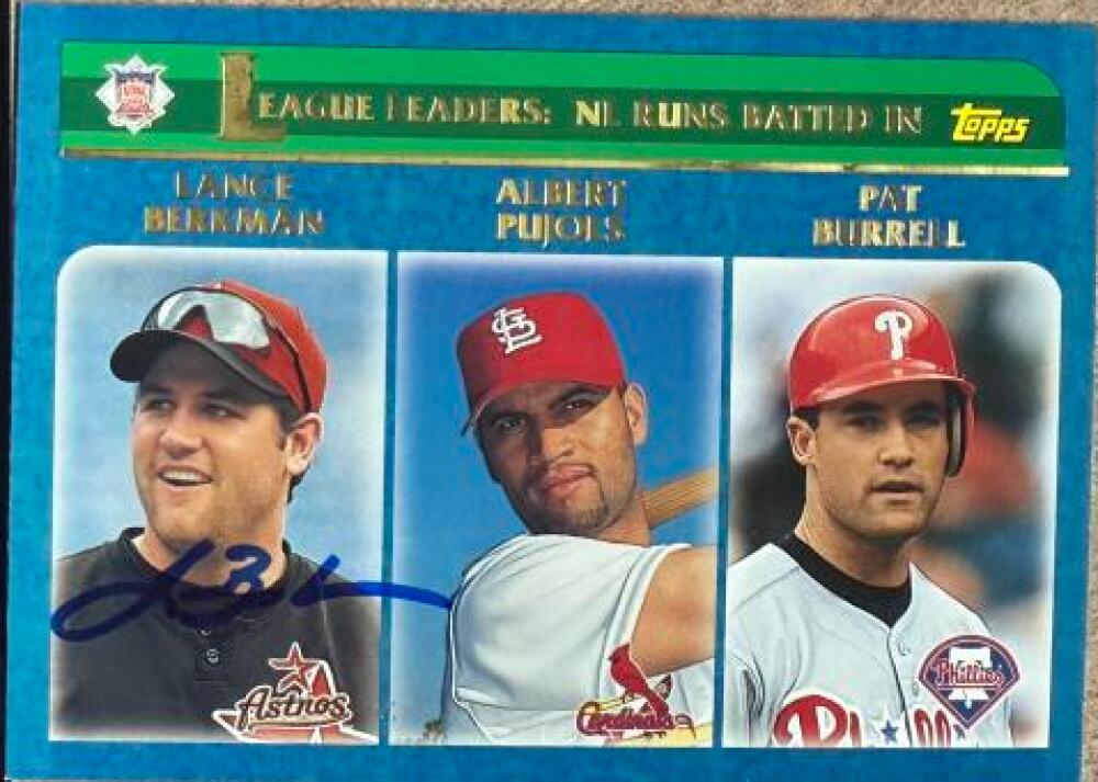 Lance Berkman Signed 2003 Topps Baseball Card - Houston Astros #346