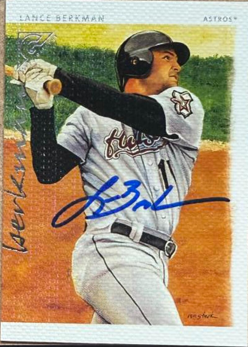 Lance Berkman Signed 2003 Topps Gallery Baseball Card - Houston Astros #20