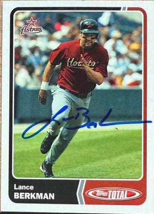 Lance Berkman Signed 2003 Topps Total Baseball Card - Houston Astros #461