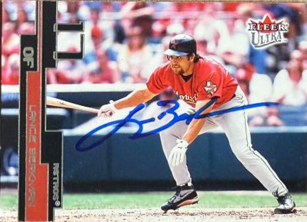 Lance Berkman Signed 2003 Fleer Ultra Baseball Card - Houston Astros #61