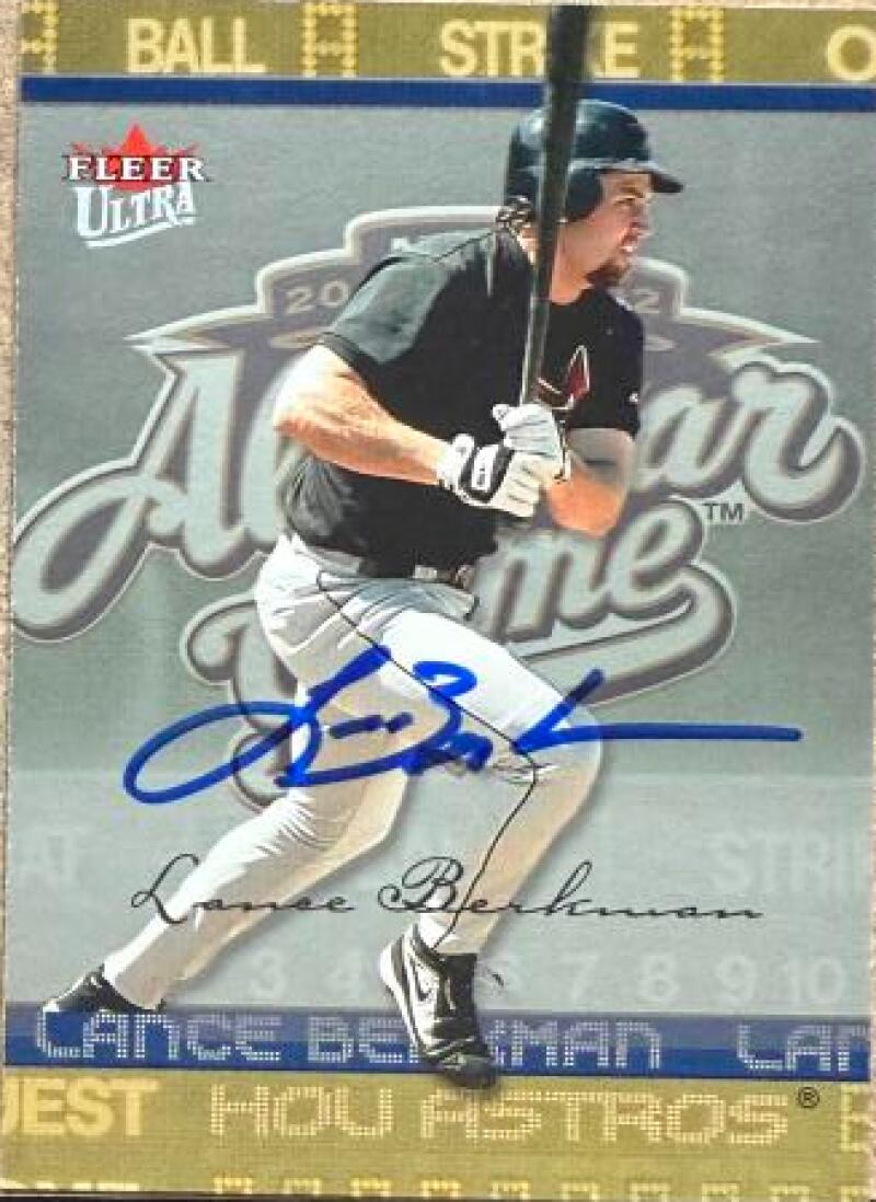 Lance Berkman Signed 2003 Fleer Ultra Baseball Card - Houston Astros #217