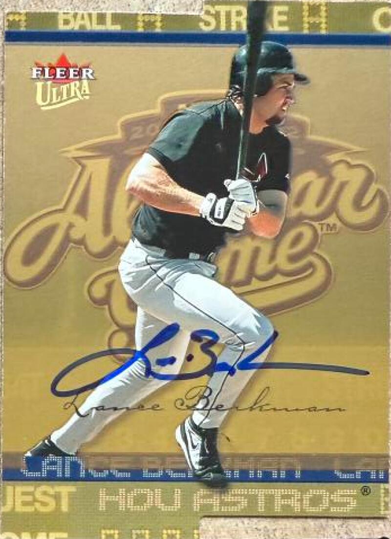 Lance Berkman Signed 2003 Fleer Ultra Gold Medallion Baseball Card - Houston Astros #217