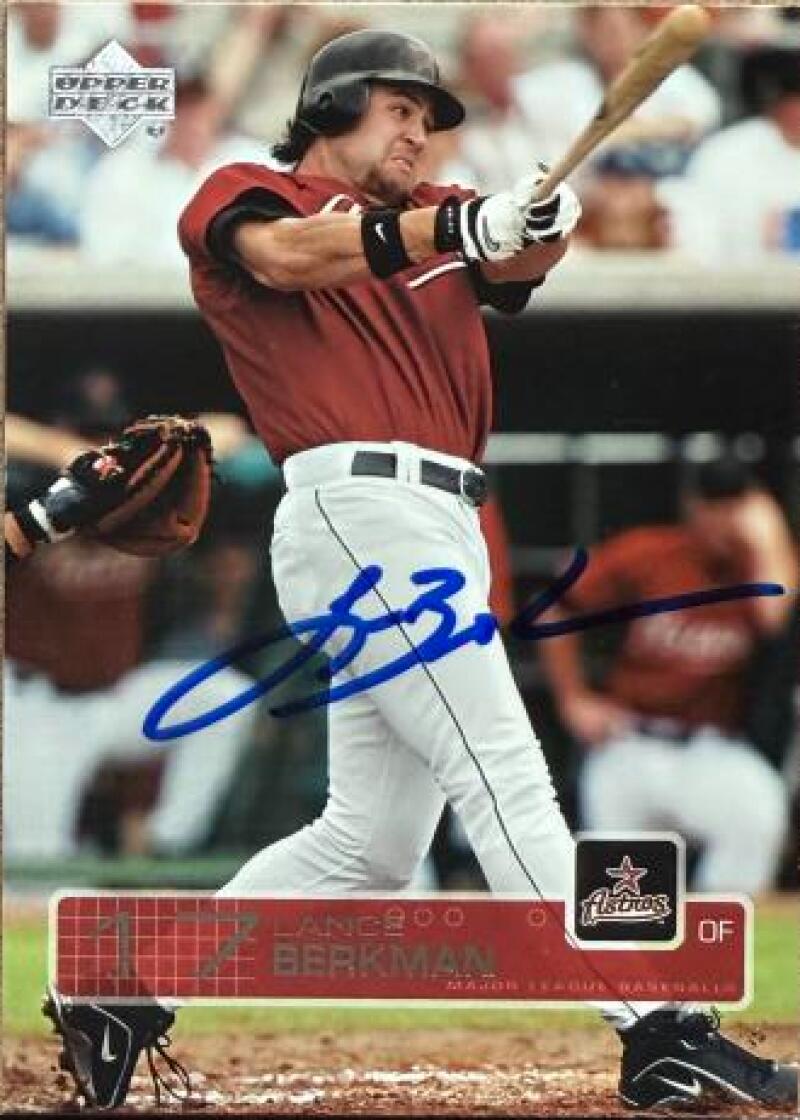 Lance Berkman Signed 2003 Upper Deck Baseball Card - Houston Astros #376