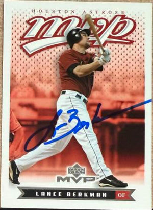 Lance Berkman Signed 2003 Upper Deck MVP Baseball Card - Houston Astros #92