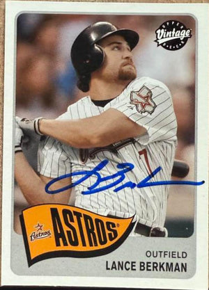 Lance Berkman Signed 2003 Upper Deck Vintage Baseball Card - Houston Astros #12