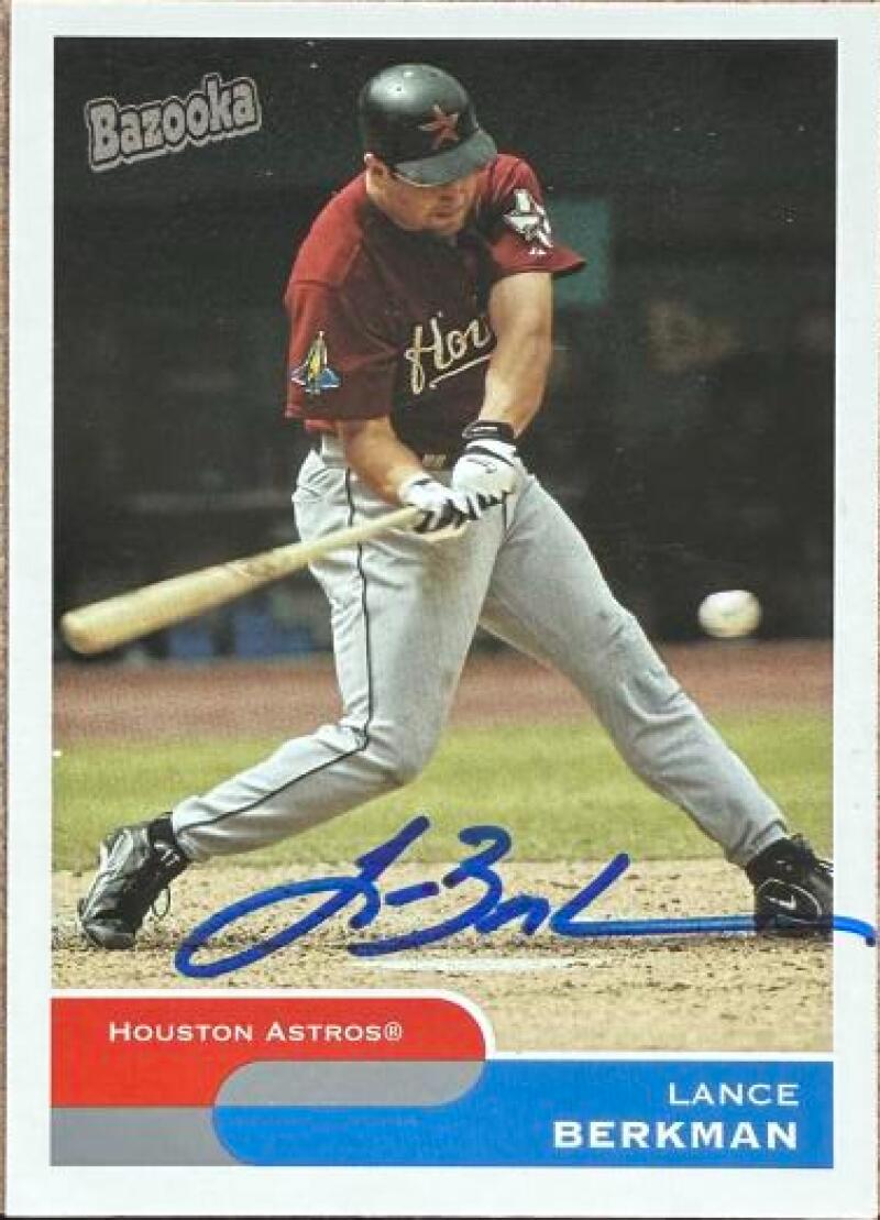Lance Berkman Signed 2004 Bazooka Baseball Card - Houston Astros #145