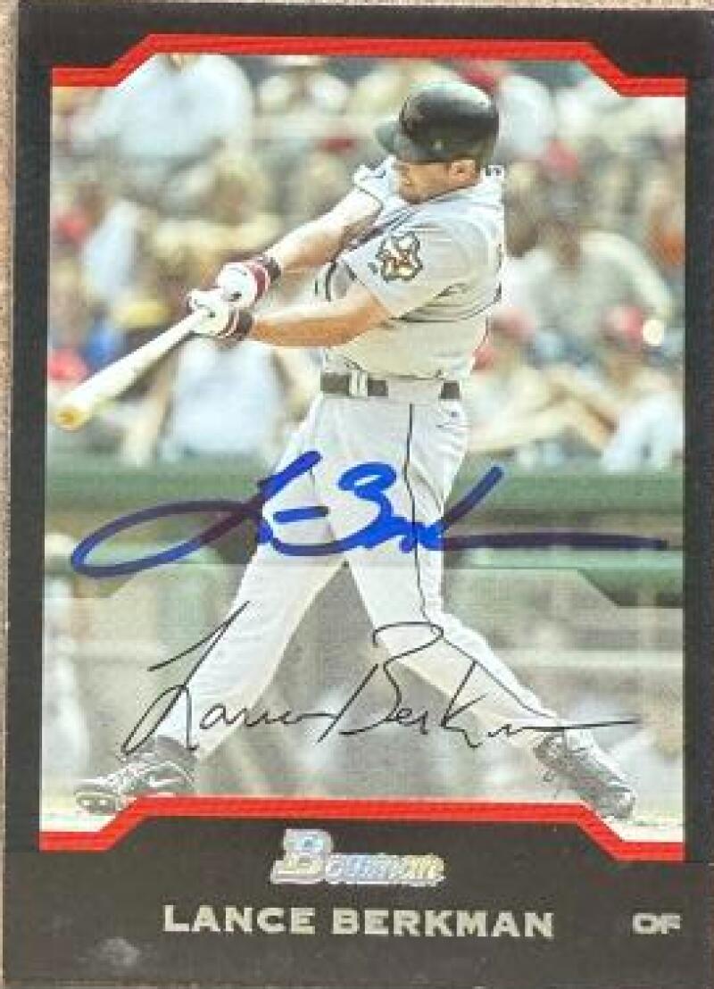 Lance Berkman Signed 2004 Bowman Baseball Card - Houston Astros #106