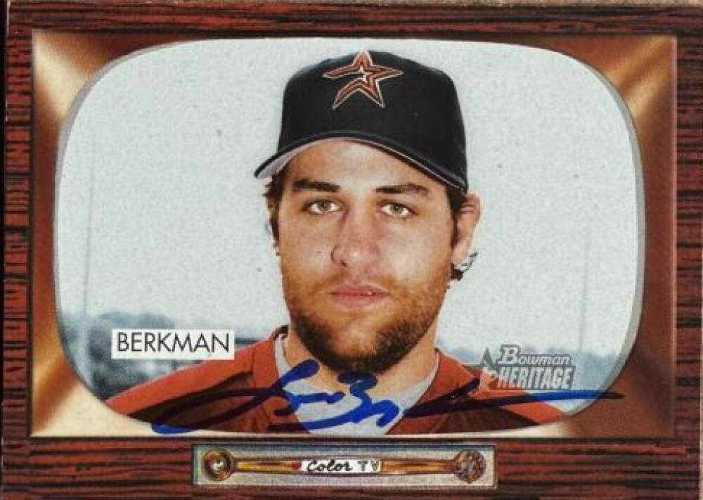 Lance Berkman Signed 2004 Bowman Heritage Baseball Card - Houston Astros #81