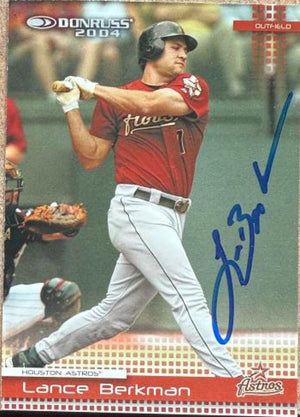 Lance Berkman Signed 2004 Donruss Baseball Card - Houston Astros #280