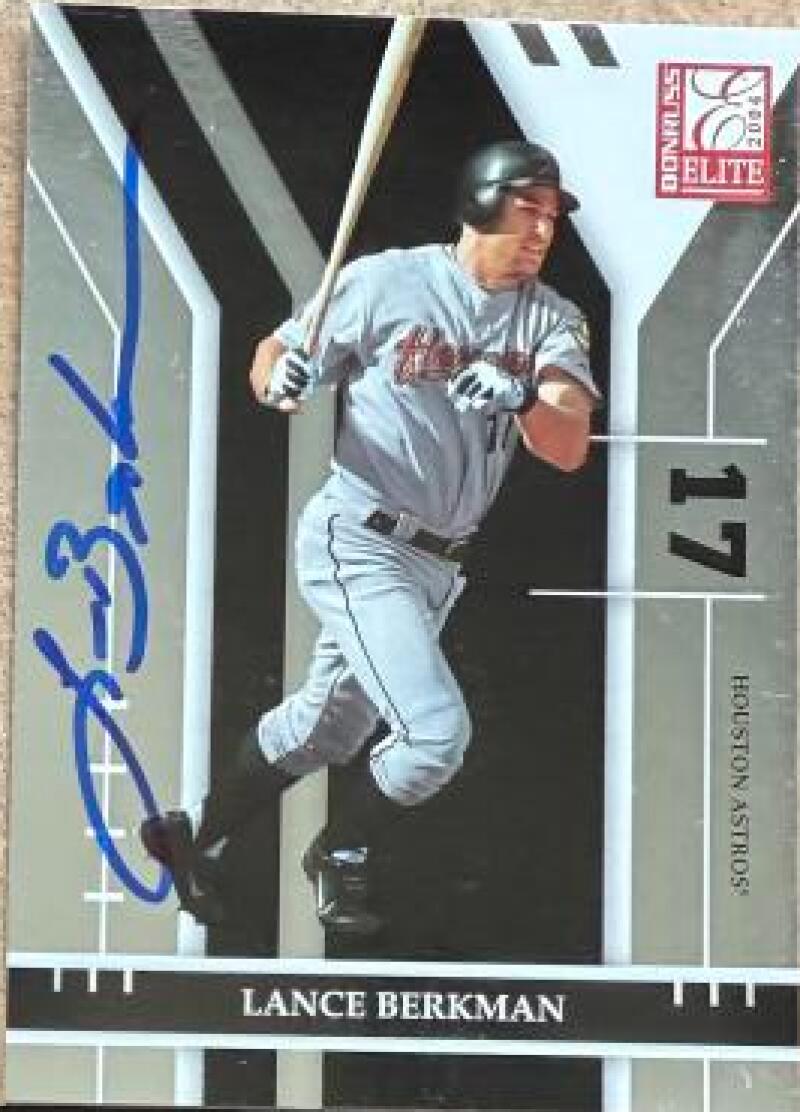 Lance Berkman Signed 2004 Donruss Elite Baseball Card - Houston Astros #106