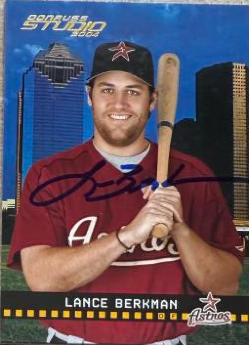 Lance Berkman Signed 2004 Donruss Studio Baseball Card - Houston Astros #89