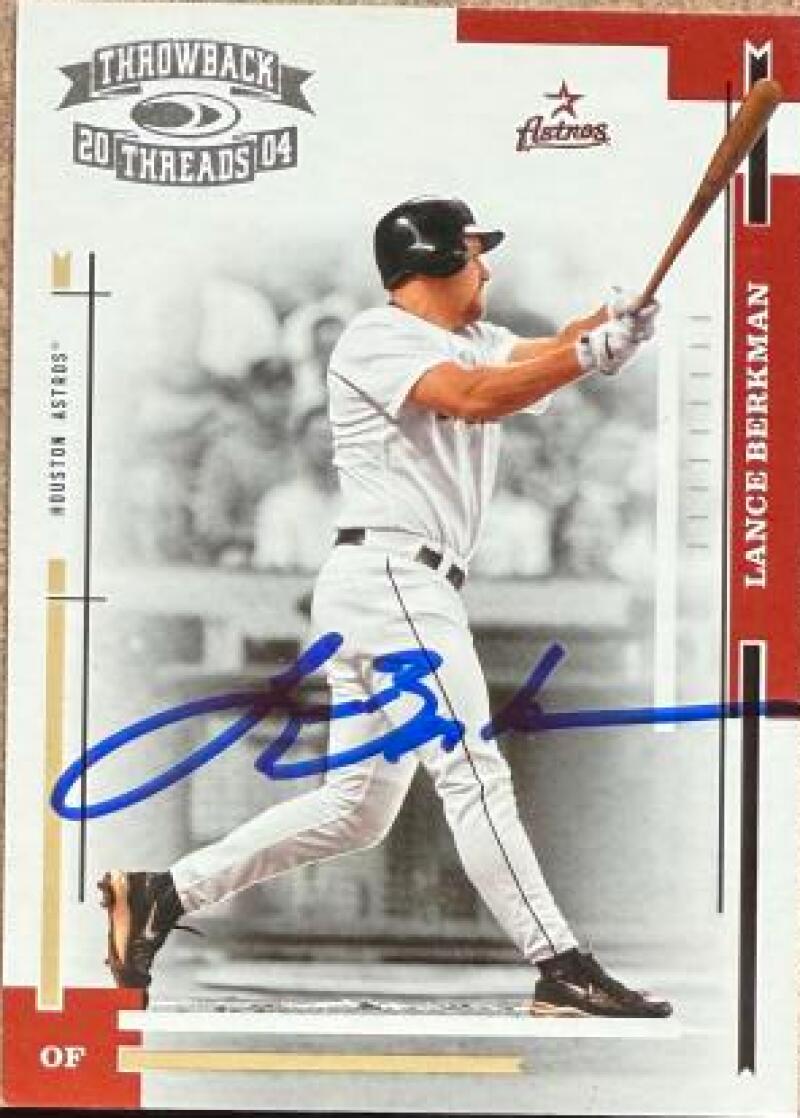 Lance Berkman Signed 2004 Donruss Throwback Threads Baseball Card - Houston Astros #85