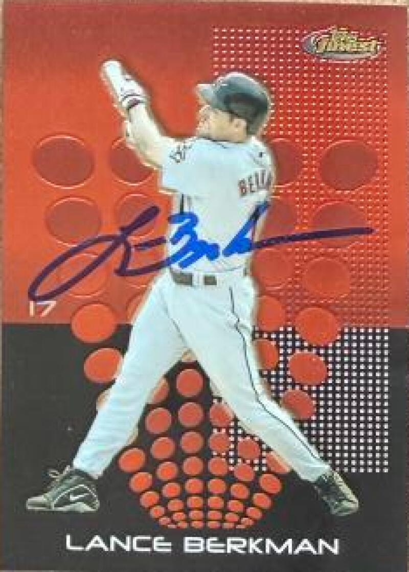Lance Berkman Signed 2004 Topps Finest Baseball Card - Houston Astros #17