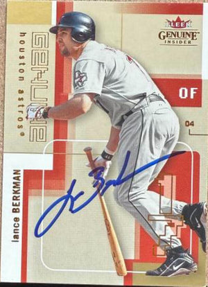 Lance Berkman Signed 2004 Fleer Genuine Insider Baseball Card - Houston Astros #3