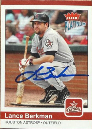 Lance Berkman Signed 2004 Fleer Platinum Baseball Card - Houston Astros #43