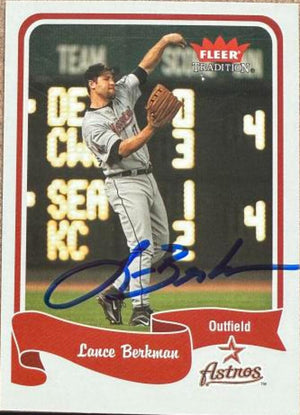 Lance Berkman Signed 2004 Fleer Tradition Baseball Card - Houston Astros #98