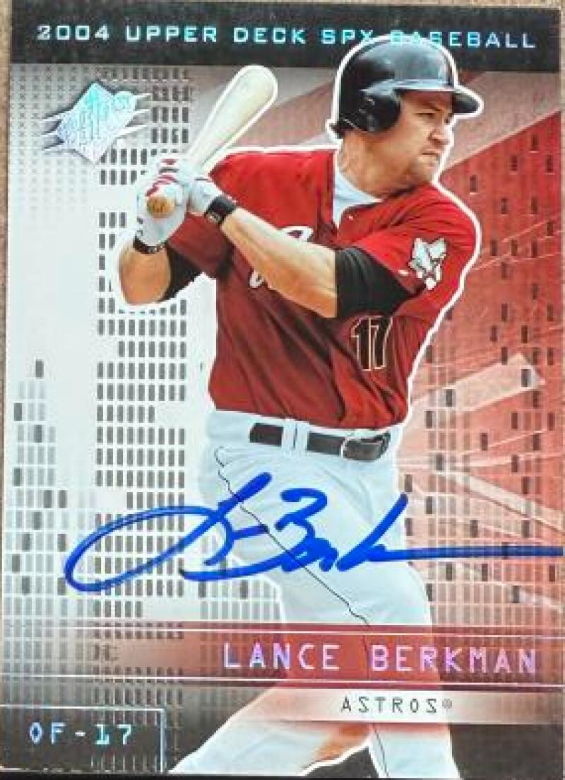 Lance Berkman Signed 2004 SPx Baseball Card - Houston Astros #54
