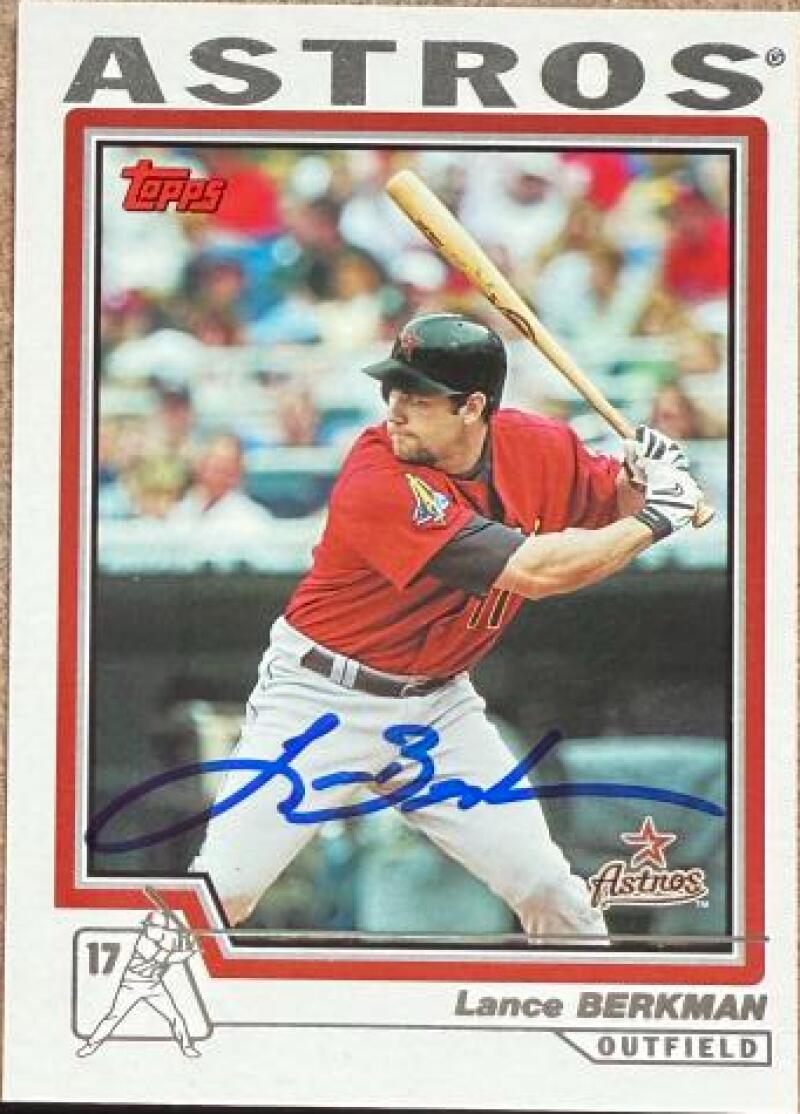 Lance Berkman Signed 2004 Topps Baseball Card - Houston Astros #25