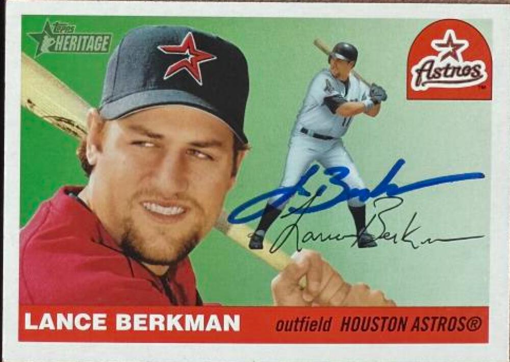 Lance Berkman Signed 2004 Topps Heritage Baseball Card - Houston Astros #470 SP