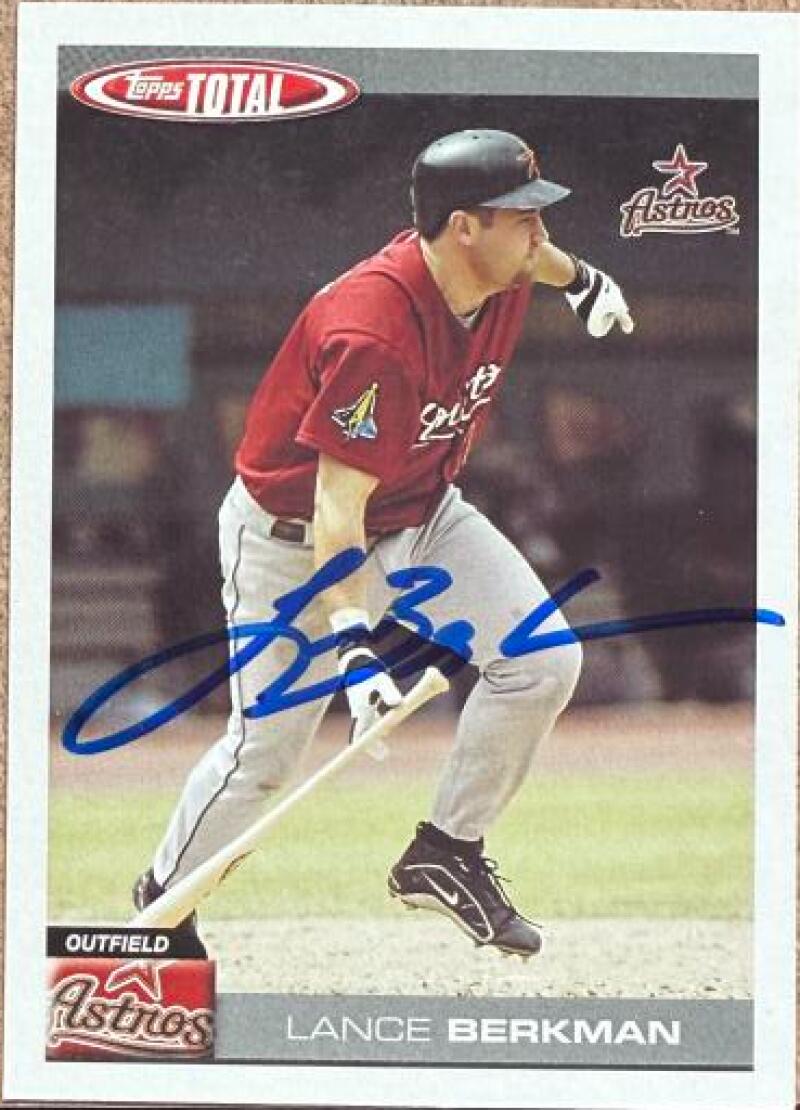 Lance Berkman Signed 2004 Topps Total Baseball Card - Houston Astros #195