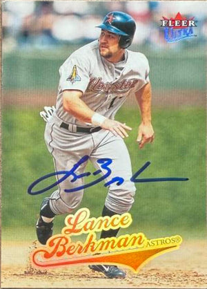 Lance Berkman Signed 2004 Fleer Ultra Baseball Card - Houston Astros #184