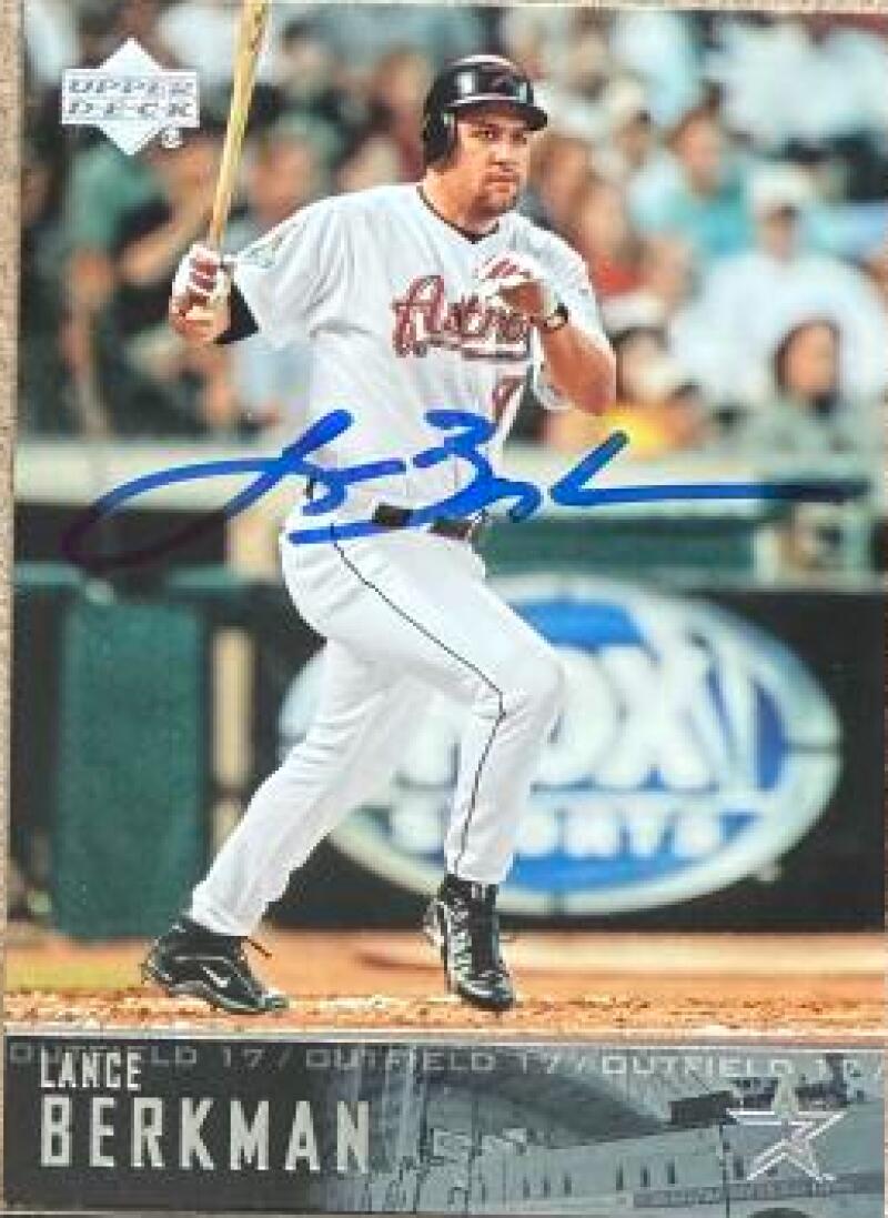 Lance Berkman Signed 2004 Upper Deck Baseball Card - Houston Astros #360